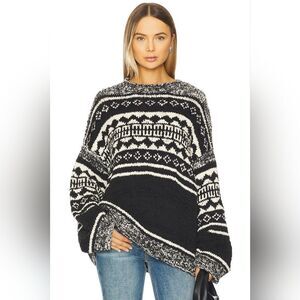 Free People Dani Pattern Sweater in Black Combo